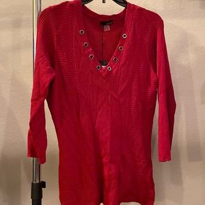 Women’s red sweater, size medium